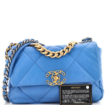 19 Flap Bag Quilted Leather Medium