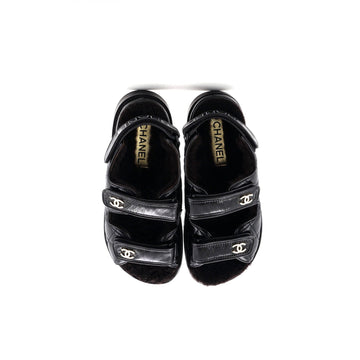 Women's Velcro Dad Sandals Leather and Shearling