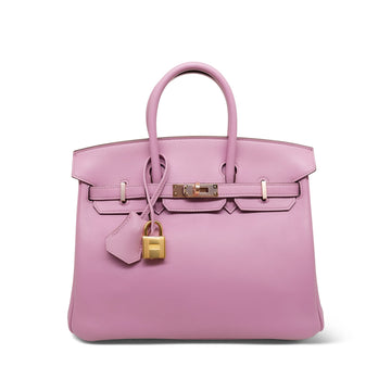 Birkin 25 Mauve Sylvestre leather Rose  U Stamp