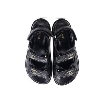 Women's Velcro Dad Sandals Quilted Leather