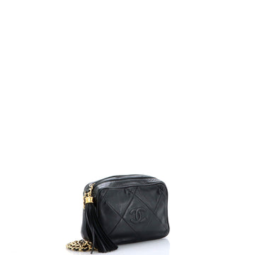Vintage Diamond CC Camera Bag Quilted Leather Small