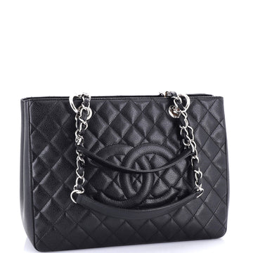 Grand Shopping Tote Quilted Caviar