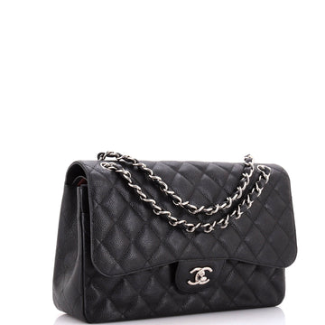 Classic Double Flap Bag Quilted Caviar Jumbo