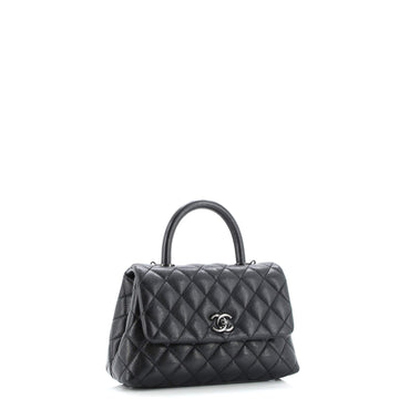 So Black Coco Top Handle Bag Quilted Caviar Mini