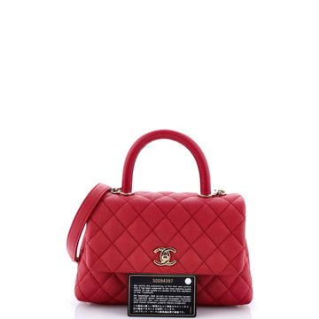 Coco Top Handle Bag Quilted Caviar Mini