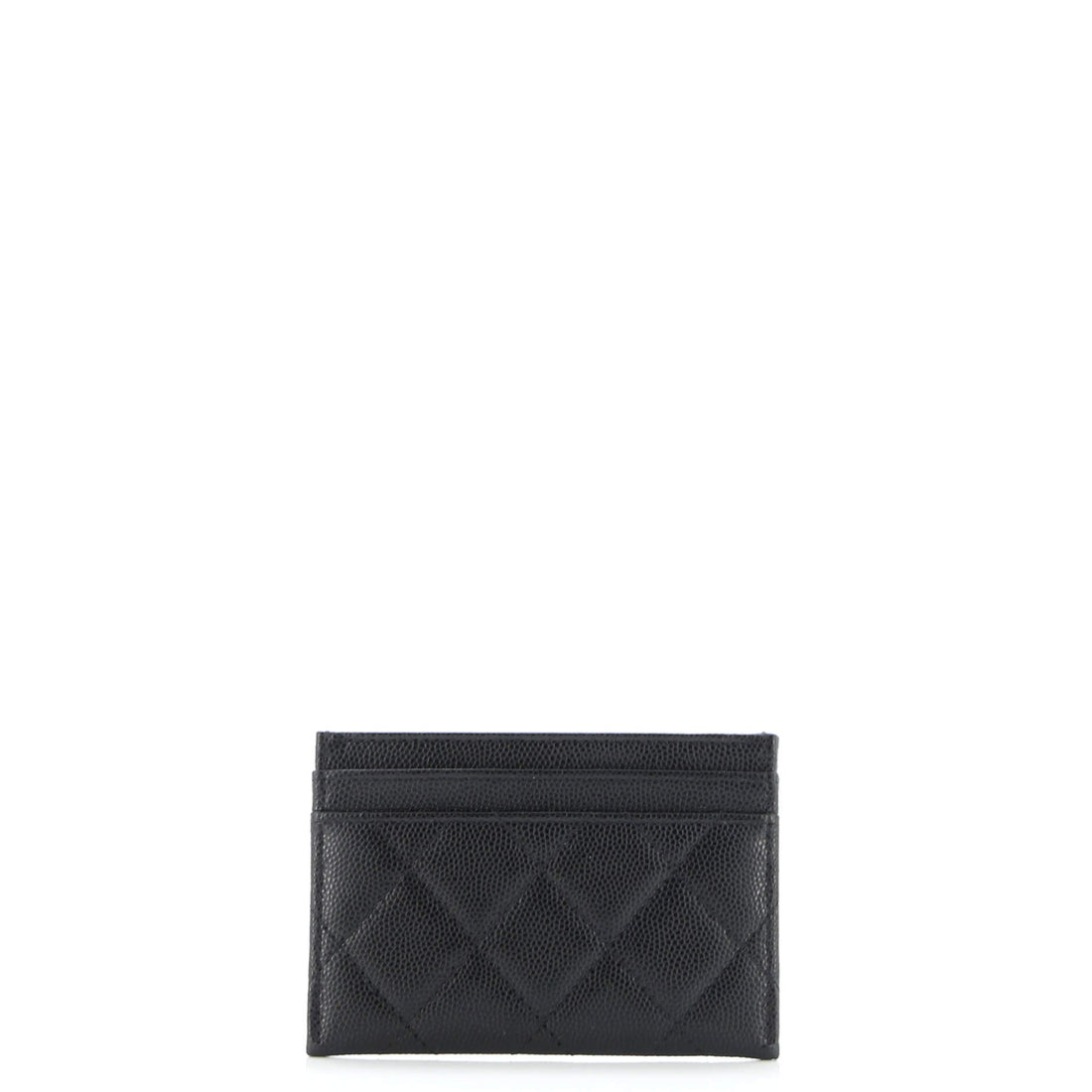 Crystal CC Card Holder Quilted Caviar
