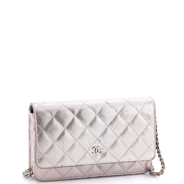 Wallet on Chain Pixel Effect Quilted Calfskin