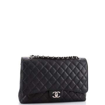 Classic Double Flap Bag Quilted Caviar Maxi