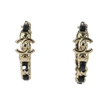 Chanel Coco Mark Turnlock Hoop Earrings
