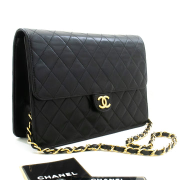 Top Quality Chanel Chain Shoulder Bag Clutch Black Quilted New Leather Purse