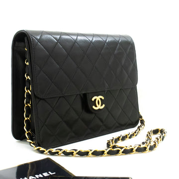Top Quality Chanel Chain Shoulder Bag Clutch Black Quilted New Leather Purse