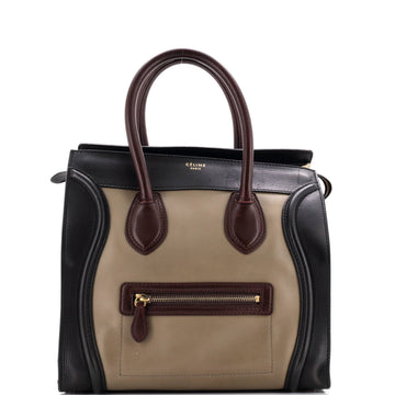 Bicolor Luggage Bag Leather Mini