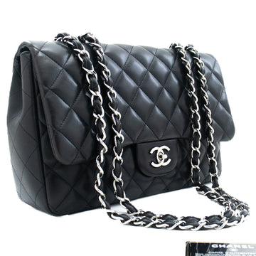 Top Quality Chanel Classic Large 11" Chain Shoulder Bag New Black Leather