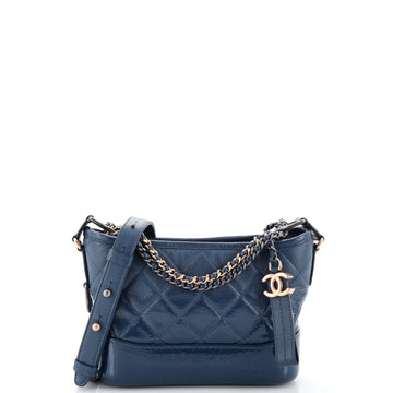 CHANEL Gabrielle Hobo Quilted Goatskin and Patent Small