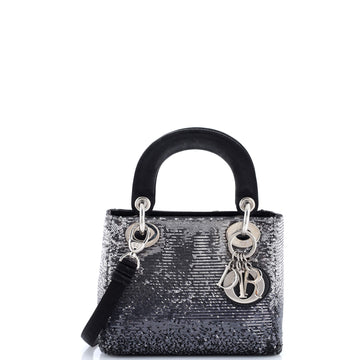 Lady Dior Bag Embellished Satin Mini