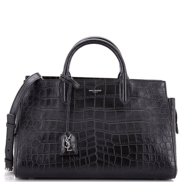 Rive Gauche Cabas Crocodile Embossed Leather Small