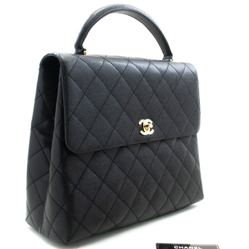 Top Quality Chanel Leather Handbag Top Handle Bag Kelly Black New Leather Gold