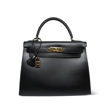 Kelly Sellier 28 Black Box leather  V Stamp