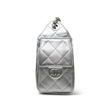Metallic Silver leather Quilted 25 Hobo Bag Mini Silver Hardware