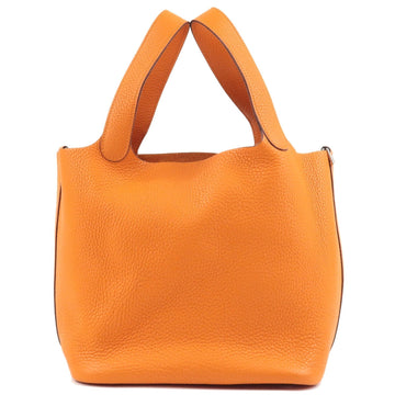 HERMES Taurillon Leather Picotin MM Hand Bag H Stamped Orange