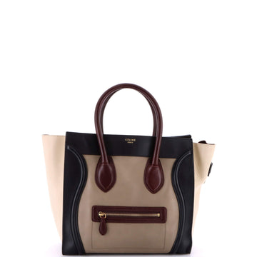 Bicolor Luggage Bag Leather Mini
