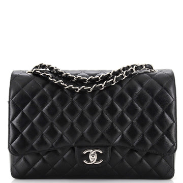 CHANEL Classic Double Flap Bag Quilted Caviar Maxi