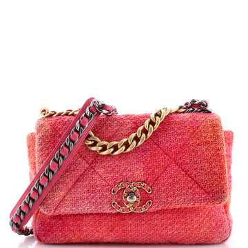 19 Flap Bag Quilted Tweed Medium