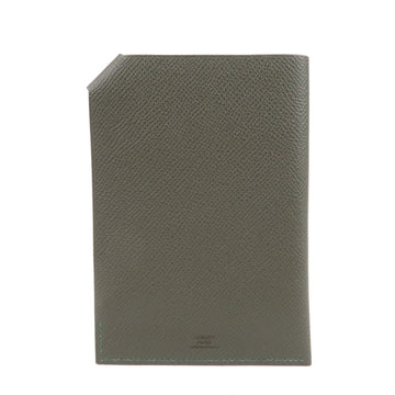 HERMES Leather Tarmac PM Passport Case Leather Y Stamp Gray