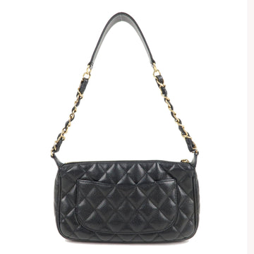 Top Quality Chanel Matelasse Leather Skin Chain Shoulder Bag Black A22476