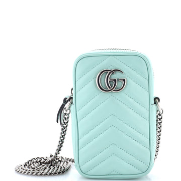 GG Marmont Vertical Phone Crossbody Bag Matelasse Leather Mini