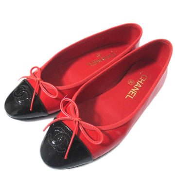 Chanel Coco Mark Patent Leather Ballerina Flats