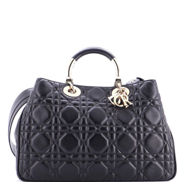 Lady 95.22 Bag Cannage Embossed Leather Large