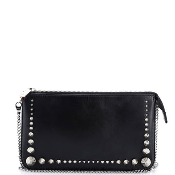 Loubila Chain Clutch Spiked Leather