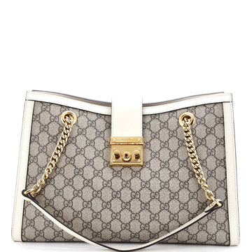 Padlock Chain Tote GG Coated Canvas with Leather Medium