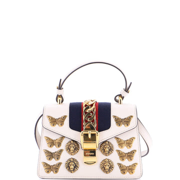 Sylvie Top Handle Bag Embellished Leather Mini