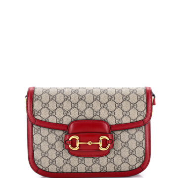 Horsebit 1955 Shoulder Bag GG Coated Canvas with Leather Small