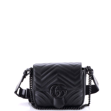 GG Marmont Convertible Flap Shoulder Bag Matelasse Leather Mini