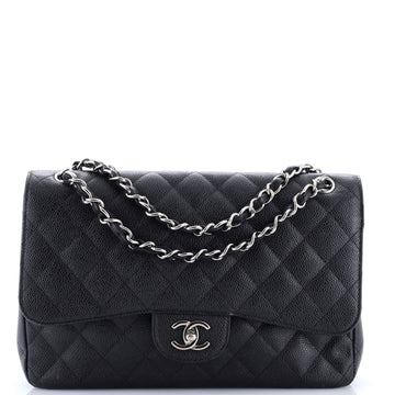 Classic Double Flap Bag Quilted Caviar Jumbo