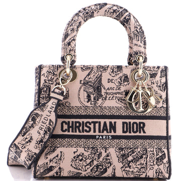 Lady D-Lite Bag Embroidered Canvas Medium