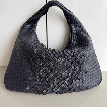 Bottega Veneta Veneta Hobo Midnight Blue Dark Navy Intrecciato Leather Bag 47cm