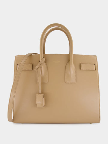 Clear Beige Small Sac De Jour in Smooth Leather