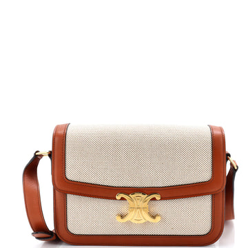 Triomphe Shoulder Bag Canvas with Leather Medium