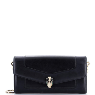 Serpenti Forever Wallet on Chain Leather Long