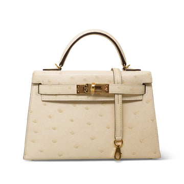 Mini Kelly Sellier Nata Ostrich  U Stamp