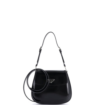 Cleo Flap Shoulder Bag Spazzolato Leather Small