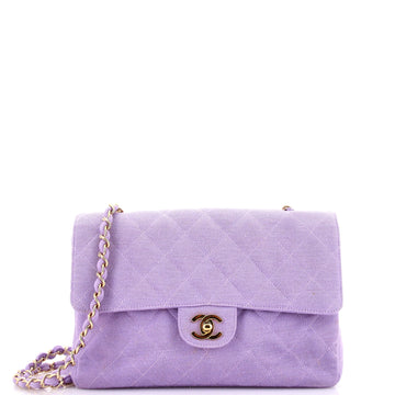 Vintage Classic Double Flap Bag Quilted Canvas Medium
