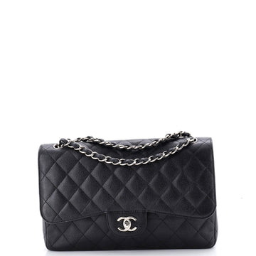 Classic Double Flap Bag Quilted Caviar Jumbo