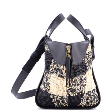 Paula's Ibiza Hammock Bag Raffia and Leather Compact