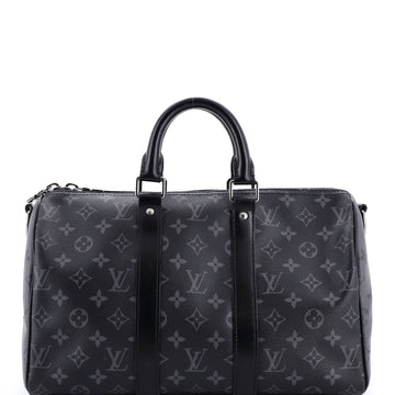 Keepall Bandouliere Bag Reverse Monogram Eclipse Canvas 35