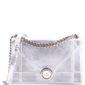 Diorama Clasp Flap Bag Crinkled Lambskin Medium